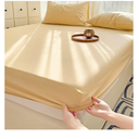 ANAZOZ Polyester Cotton Fitted Sheets Super King Light Khaki 8 inch Pocket, Solid Color Fitted Bed Sheets with 2 Pillowcases, 79"x87"