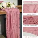 16 Pack Dusty Rose Cheesecloth Table Runner 10FT, Boho Gauze Cheese Cloth Table Runner Long Rustic Sheer Dusty Pink Table Runners for Wedding Bridal Baby Shower Birthday Party Table Decorations