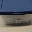 Sterilite 2 Pack Storage Boxes, Clear Plastic Stackable Bins with Lids, 16 Quart, Marine Blue