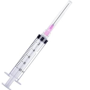 2 Pack Disposable 10ml/cc Lab Syringes with 18Ga 1 Inch Needle Luer Lock, Individually Sealed Packed