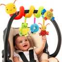 FPVERA Spiral Car Seat Toys - Baby Sensory Soft Plush Hanging Toys for 0-12 Months Stroller Crib Accessories, Essentials for Expecting Moms & Baby Shower Registry Gift