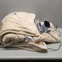 Westinghouse Electric Heated Blanket - Queen Size, Soft Flannel to Sherpa, 10 Heating Levels, 12 Hour Auto Off, Machine Washable, 84x90 Inch, Beige