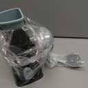 KEOUKE Rotary Cheese Grater Hand Crank Transparent - Shredder Slicer Grinder 3 Stainless Steel Blades, Stable Suction, Labor-Saving Handle, Safe Kitchen Tool for Cheese, Vegetable, Nuts, Chocolate (Grey Blue SP)