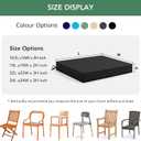 Outdoor Chair Cushions Set of 2: Waterproof & Fade Resistant Seat Cushion for Patio Furniture - 18.5 x 16 x 2 Inch Chair Pads with Ties and Hidden Zipper - Patio Chair Cushion Replacement, Black