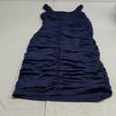 BEAGIMEG Women's Sexy Tank Top Bodycon Ruched Sleeveless Basic Midi Party Dress (Large, Navy)