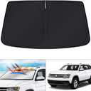 KUST Windshield Sun Shade for Volkswagen Atlas Accessories 2018-2024 2025 2026 VW Atlas Cross Sport Sunshade Foldable Sun Visor Protector Blocks UV Rays Keep Your Car Cooler