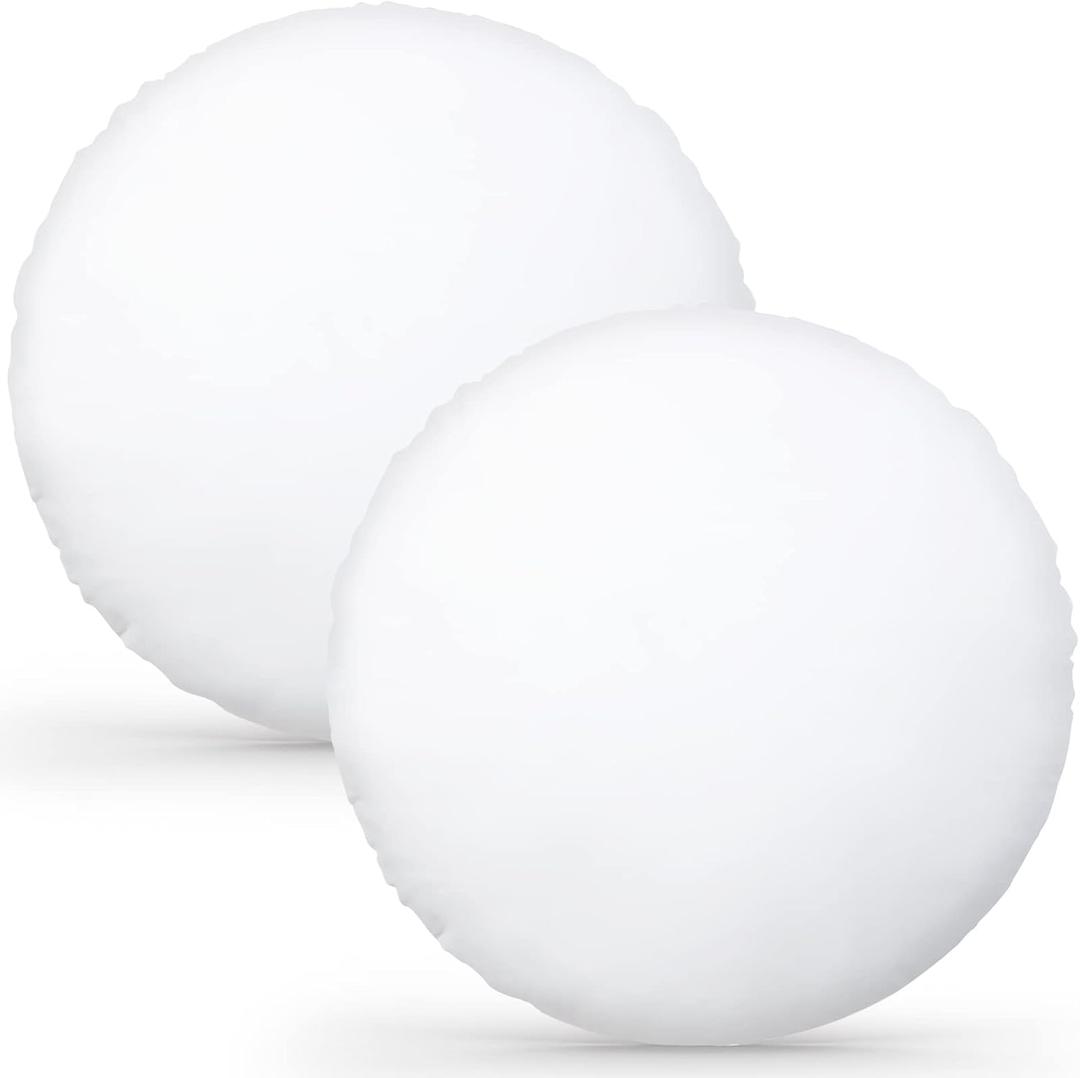 Roowest 2 Pack Large Round Pillow Insert Diameter Cozy Oversized Cushion Insert Decorative for Sofa Couch Decor Seating Cushion Floor Meditation Pillow Replacement(18 Inch, White)