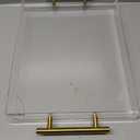 11"x14" Clear Acrylic Serving Tray with Golden Handles, Sturdy Huge Capacity Acrylic Tray for Coffee, Juice, Kitchen and Desk Organizer (11"x14")