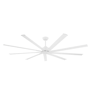 WINGBO Industrial Ceiling Fan No Light 96", 9 Aluminum Blades, 6 Speed Remote Control, Reversible DC Motor, for Home and Commercial Use, Living Room/Shop/Warehouse White