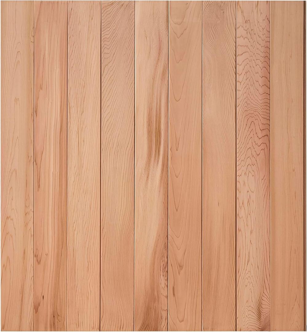 Cedar Tongue and Groove Wall Panels 4 ft Long Natural Cedar Wood Panels for Walls, Saunas, and DIY Projects (Covers 10.6 sq ft) Decorative Wood Wall Panels for Interior & Exterior Use