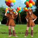Capybara Kids Costume Set, Halloween Costume 3-Piece Outfit Cute Animal Dress-Up for Parties, and Playtime (Large, Brown)