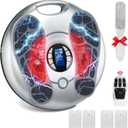 EMS Foot Massager for Neuropathy, TENS Electronic Muscle Circulation Stimulator with 4 Electrode Pads,Relieves Swelling, Fatigue, Plantar Fasciitis Silver