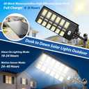 Solar Street Lights Outdoor Waterproof 10000W, Large 27 Inch Commercial Solar Powered Street Light with Motion Sensor & Remote, 6500K Security Flood Light for Parking Lot, Yard, Driveway, Barn