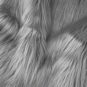 Gray Faux Fur Fabric by The Yard for Crafts 36" X 61" Inch Wide Furry Fabric for Sewing, Costumes, Upholstery & Pillows Long Pile Faux Fur(Gray,One Yard)