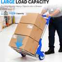 FCH Folding Hand Truck Aluminum Portable Folding Hand Cart 165lbs Capacity Hand Cart and Dolly Ideal for Home, Auto, Office,Travel Use,Blue