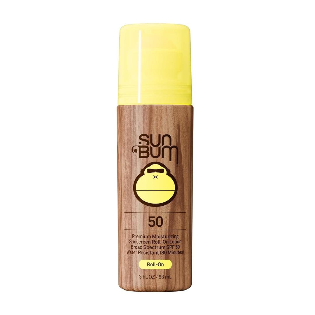 Sun Bum Original SPF 50 Roll-On Sunscreen Body Lotion - Broad Spectrum Moisturizing Sunscreen with Vitamin E - Hawaii 104 Act Compliant (Made without Octinoxate & Oxybenzone) - Travel Size - 3 oz