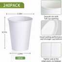LITOPAK 240 Pack 12 oz Disposable Paper Coffee Cup, White Paper Hot Coffee Cups, Suitable for Party, Picnic, Travel, and Events