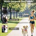 DomkimDog Leashes for Large Dogs Heavy Duty Hands-Free Walking Leash, Rope Dog Lead with Comfort Handle for Small Medium Breed, No Pull Multi-Function Leads Adjustable Length Long 5ft(Blue)