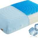 SAPHREAS Gel Cooling Memory Foam Pillow for Side Blue, Back and Stomach Sleepers for Sleeping, Standard Size Cool Bed Pillow, Removable & Machine Washable
