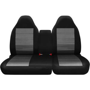 SAPUBK Custom-Fit Front Seat Covers Replace for 1997-2000 Ford F-150 40/60 Split Bench with Opening Center Console, Knitted Fabric Composite Soft Foam Lining Airmesh Breathable Seat Cover Cushion