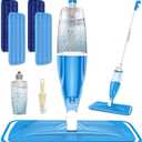 Spray Mop for Hardwood Floors Cleaning: Microfiber Wet Dry Floor Mops with 4 Washable Pads for Swiffer PowerMop - Flat Mop with Sprayer for Kitchen Tile Wood Laminate Vinyl (Light Blue)