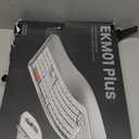 ProtoArc Ergonomic Wireless Keyboard Mouse, EKM01 Plus Full Size Ergo Bluetooth Keyboard Mouse Combo, Split Design, Wrist Rest, Multi-Device, Rechargeable, for Windows/Mac OS - White and Silver