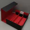 Mlikero Card Deck Case, 1800+ Trading Card Storage Box with 10 Dividers and 3 Foam Stoppers, Leather Magnetic Closure Commander Deck Box Fit for YuGiOh, MTG and Sport Cards (Black & Red)