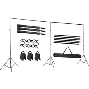 10x20 ft Medium Duty Back Drop Adjustable Stand, Photo Backdrop Stand Kit for Photography with Carrying Bag, Convertible to Backdrop Stand 10x10 Adjustable Width.