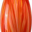 Oval Art Glass Lamp Shade Only Glass Light Cover Replacement for Kitchen Island replacement glass shades for Mini Pendant Ceiling Lights Chandelier Red and Orange