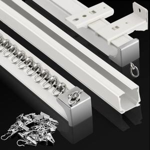 KOLAKO Ceiling Curtain Track, (3Ft-9Ft) Aluminum Curtain Track Wall Mount Heavy Duty Curtain Rail System, Room Divider, Sliding Drop Ceiling Track for Curtains, Rv