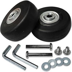 Replacement Luggage Suitcase Wheels OD 48mm Repair Kit Parts Axles Rubber Metal 360 Swivel Caster Bearings Tools Wear-Resistant Mute Flexible Durable Set of (2) Wheels 48mm x 18mm x 6mm