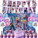 Happy birthday banner supplies decoration letter balloons pink girl's school classroom decoration, fan meeting, birthday party, etc (Style 2)