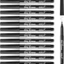 YISAN Black Dry Erase Markers Ultra Fine Tip,0.7mm Extra Fine Point, Whiteboard Markers with Erasers,Low Odor,70573