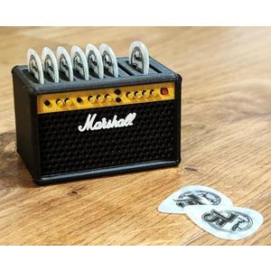 Guitar Picks Holder Box,FOR Marshall 3 Style Amp Speaker Guitar Pick Holder Box Set with 9 Celluloid Picks