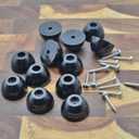 1 Inch Round Rubber Feet for Cutting Board with Stainless Steel Screws for Furniture Electronics Appliances 12-Pack