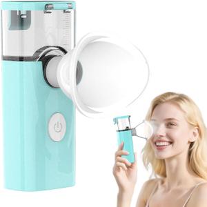 2-in-1 Nano Face & Eye Mister, USB Rechargeable Cool Mist Sprayer for Eyelash Extensions, Makeup Setting & Skin Hydration Portable Handheld with Visual Water Tank