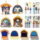 TUZIANAN 24Set Make a Nativity Scene Sticker DIY Nativity Craft - Christmas Religious Ornaments, Party Games, Sunday Bible Classroom Activities Supplies