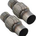 2pcs Heavy Duty Exhaust Flex Pipe Stainless Steel Double Braid 3"x 4" Overall Length 8" Long