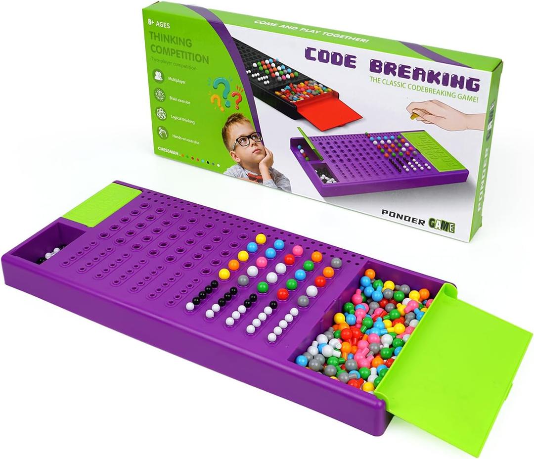 Game Code Breaking Family Board Game Code Breakers STEM Game Brain Exercise Logic Development Toys for Kids Ages 8 + and Adults Purple