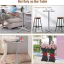REDCAMP 24" Cocktail Table with Black Cover, Folding Round Bar Table Pub Table with Flip-Up Top for Parties Restaurant, 30" /45" Two Heights Adjustable
