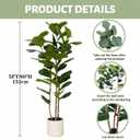 Artificial Fiddle Leaf Fig Tree 5FT with White Tall Planter-Large Faux Tree Tall Fake Floor Plant in Pot,Artificial Plants Indoor for Home Office Living Room Dcor(Lyrata 5FT)