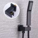 Wall Union with Hand Shower Holder, Angle Simple Brass Wall Mounted Supply Elbow with Adjustable Shower Wand Bracket Matte Black