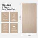 ECOLOOK 4 Pack Microfiber Bath Towels, 31 x 63 inches Extra Large Bath Towel Set, Super Soft Highly Absorbent Bath Towels Set of 4, Quick Dry Lightweight Bathroom Towels for Spa, Pool, Gym, Multicolor