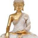 Gold Buddha Statue 10.2'' - Large Indoor Buddha for Home Decor, Zen, Living Room & Meditation