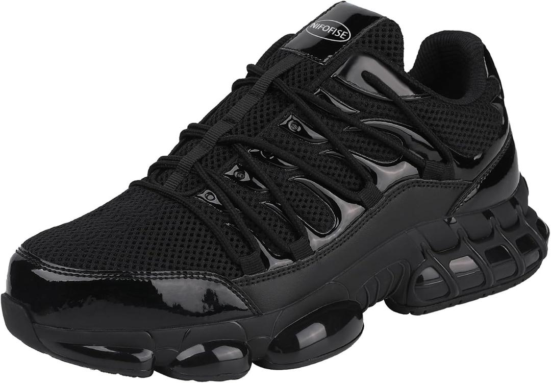 Steel Toe Work Shoes for Men Women Safety Composite Toe Sneakers Lightweight Comfortable Black Utility Indestructible Industrial Construction Shoes Zapatos de seguridad para Hombres Mujer (9.5 Women/8 Men)
