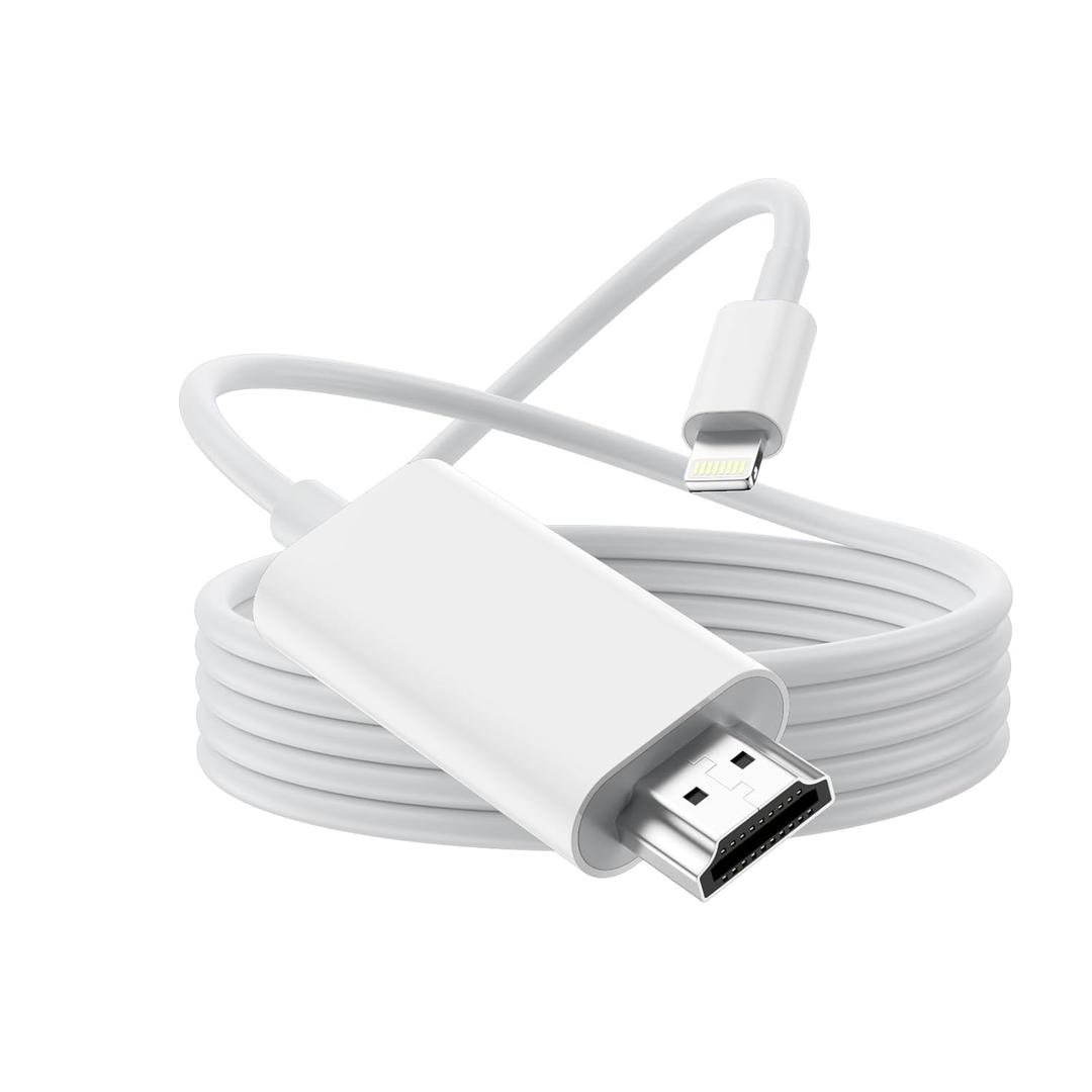 3 x [Apple MFi Certified] Lightning to HDMI Adapter for iPhone,Lightning Digital AV Adapter 1080P HD Video Sync Screen Connector Cable for iPhone 14 13 12 11 X 8 7 iPad iPod on TV Monitor Projector, 6.6ft