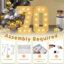 imprsv 4FT Light Up Numbers, Marquee Numbers 70th Birthday Decorations for Women Men, Large Light Up 70 for Birthday Women Foam Board Anniversary Party Decorations Arch Kit (DIY)
