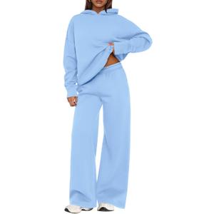 PRETTYGARDEN Womens Sweatsuits 2 Piece Set 2026 Casual Winter Long Sleeve Hoodie Loose Wide Leg Sweatpants Fall Tracksuit Medium