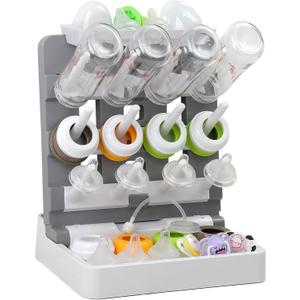 Baby Bottle Drying Rack, Vertical Standing Bottle Dryer Rack Holder-Space Saving Baby Bottle Drying Rack for Countertop-Holds Up to 12 Baby Bottles & Cup