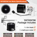 Hiorucet S97009796 Fan Motor for Bathroom Bulb Heaters Broan Nutone 9417DN-R01 162-K 162-J 162-L 162-G 162-E 162-M 164-K 164-G 164-E 164-J 164-L 164-M, 9427P-R01, 70CFM Fan Replaces 99080351 S97009796